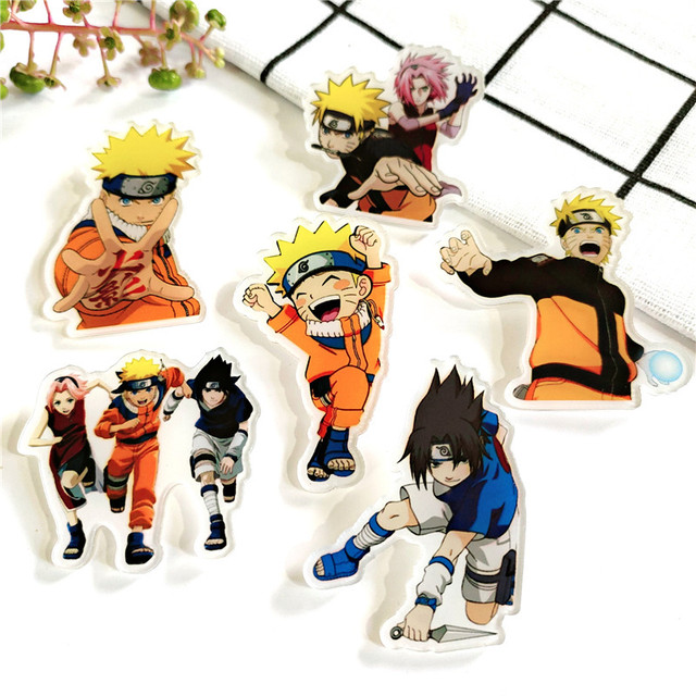 10 pçs/set 4cm NARUTO Desenho Animado Anime crachá Acrílico Pinos para  mochilas e Broches para